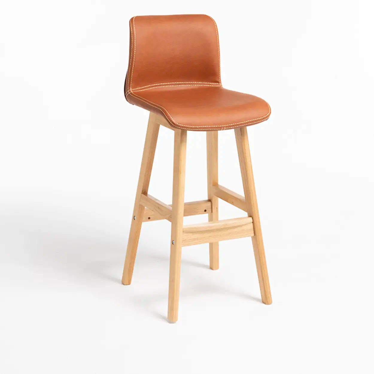 Modern Upholstered Low-Back Bucket Bar Stool