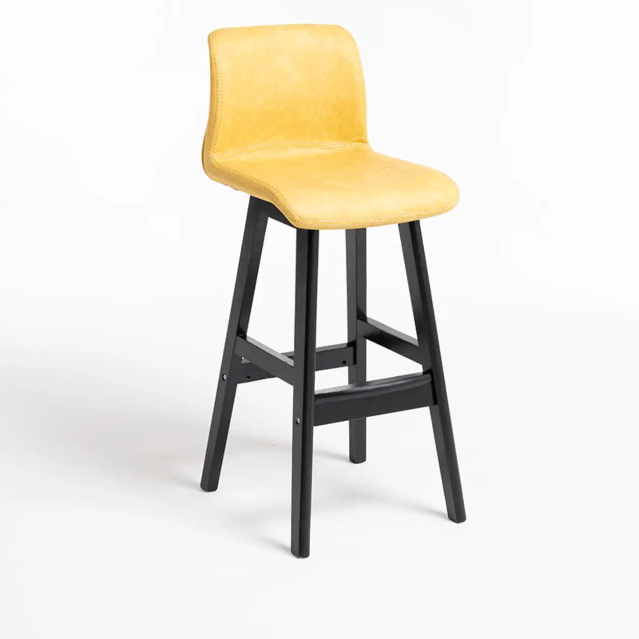 Modern Upholstered Low-Back Bucket Bar Stool