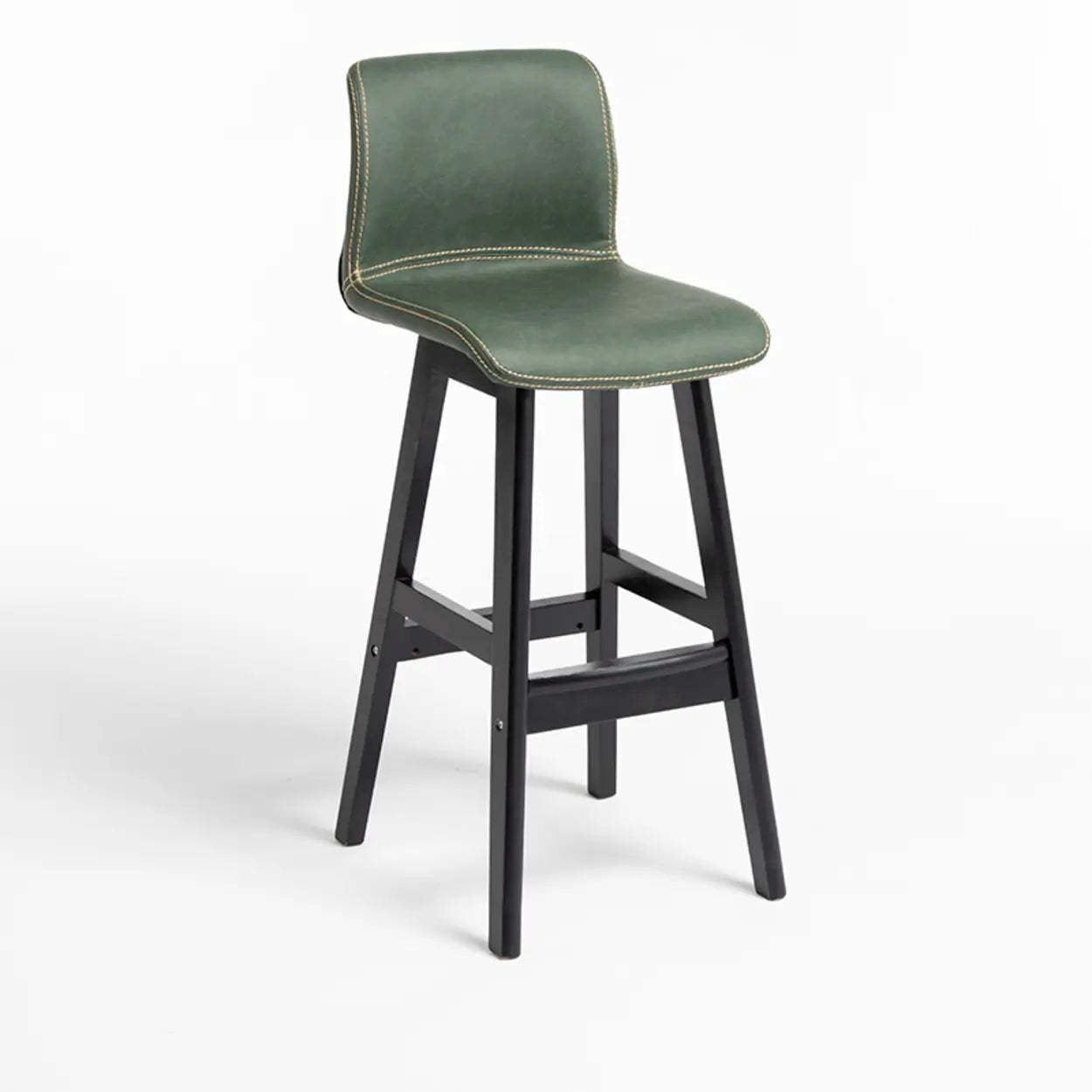 Upholstered Low Back Bucket Bar Stool with Footrest