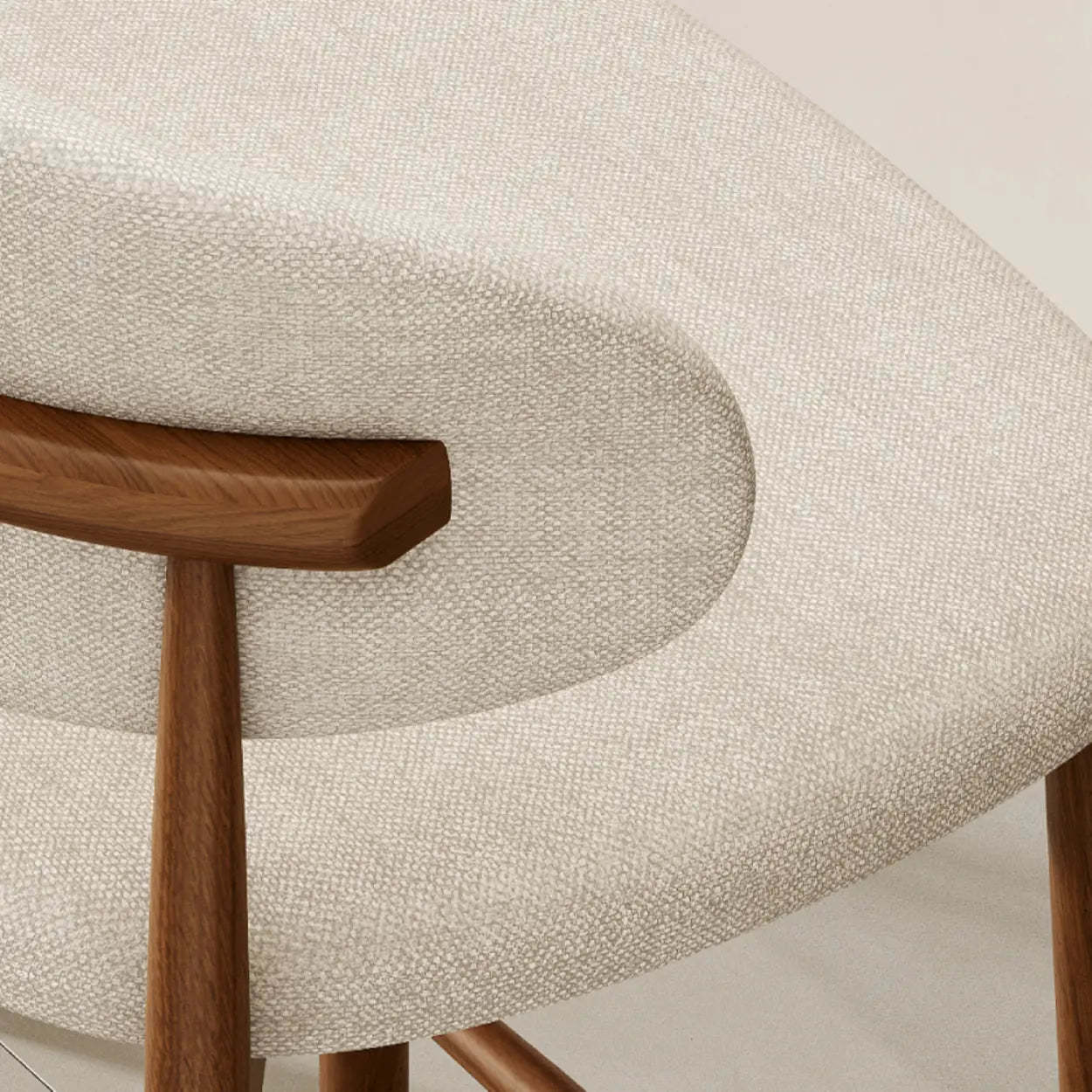 Modern Upholstered Low-Back Counter Bar Chair — Leather / Light Brown