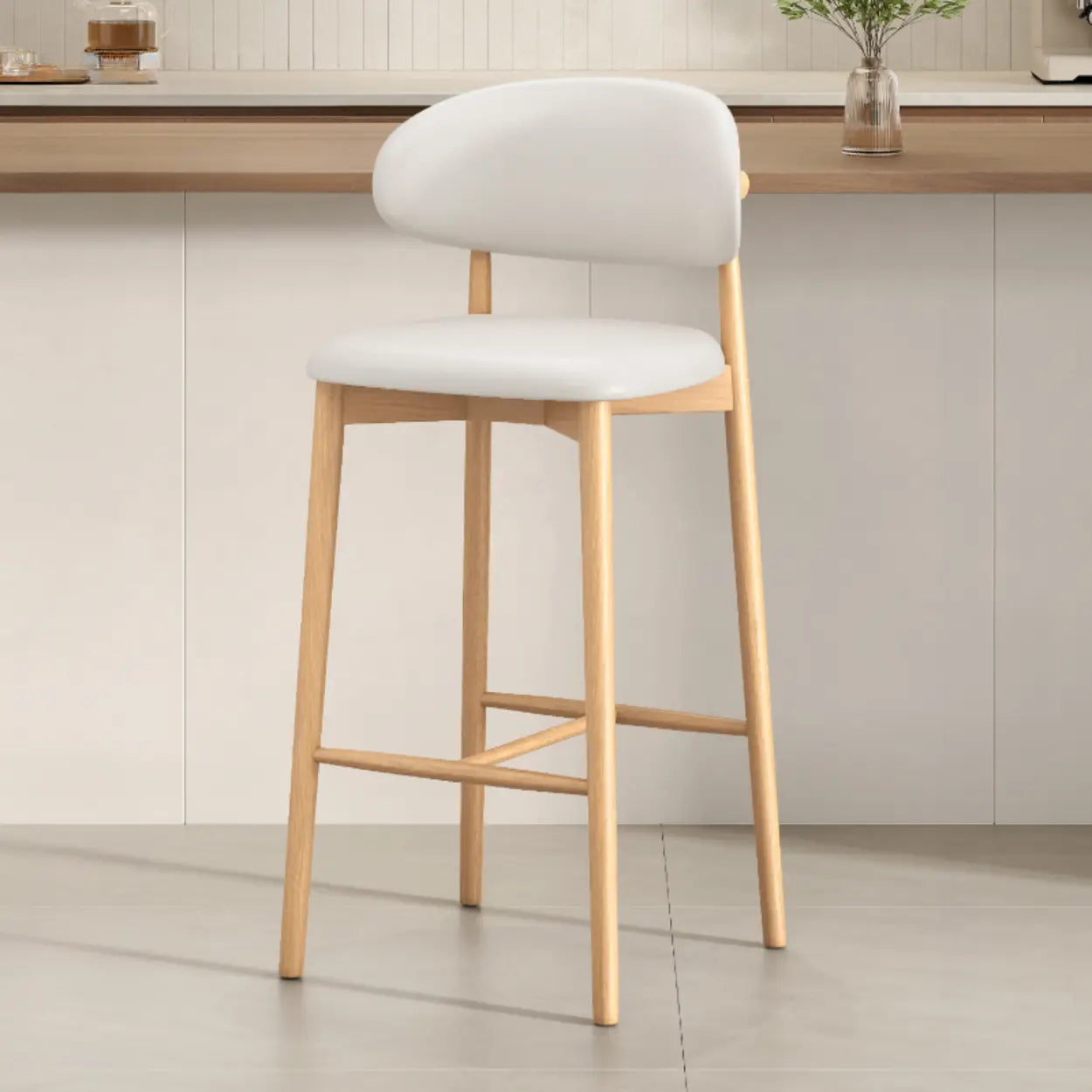 Modern Upholstered Low-Back Counter Bar Chair