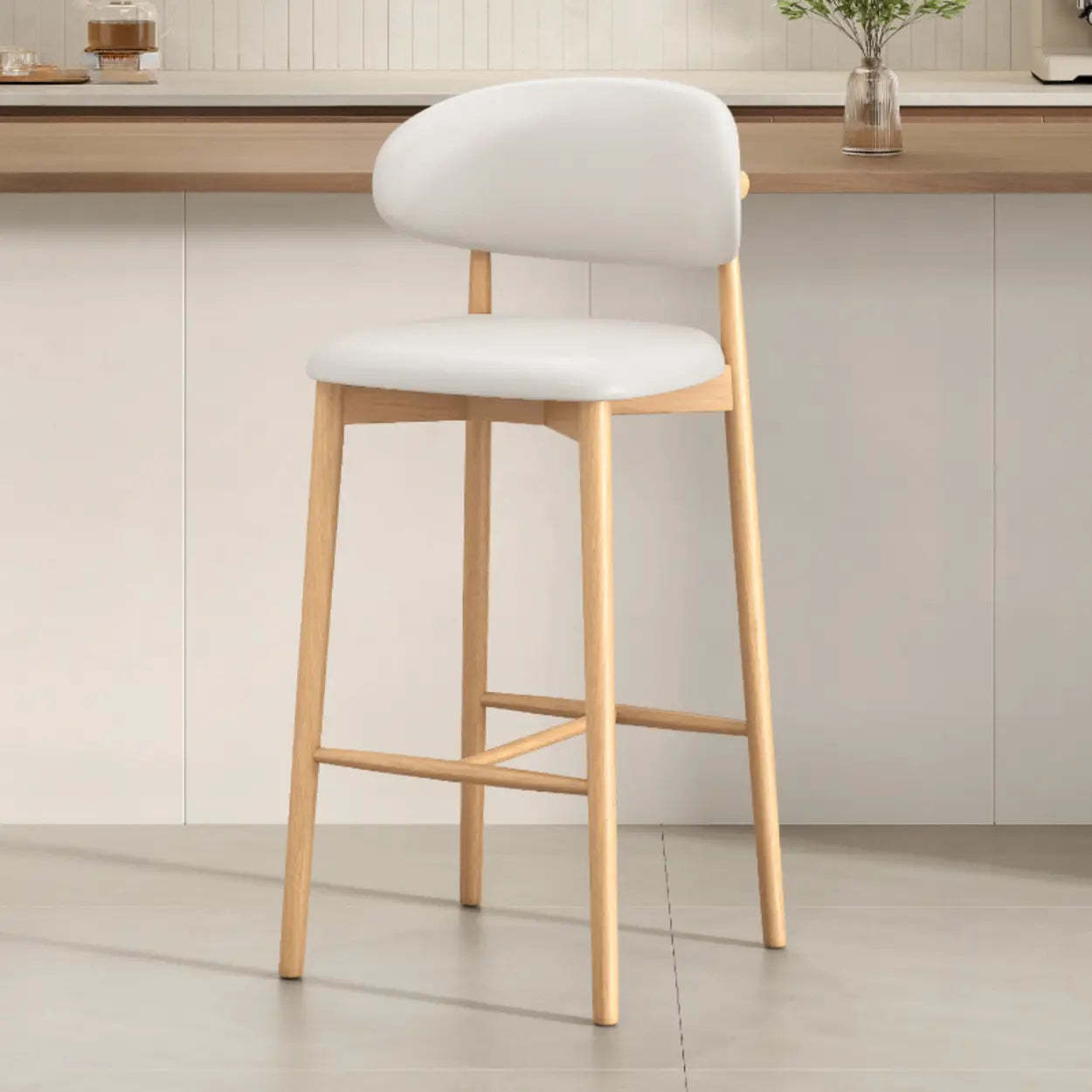 Modern Upholstered Low-Back Counter Bar Chair