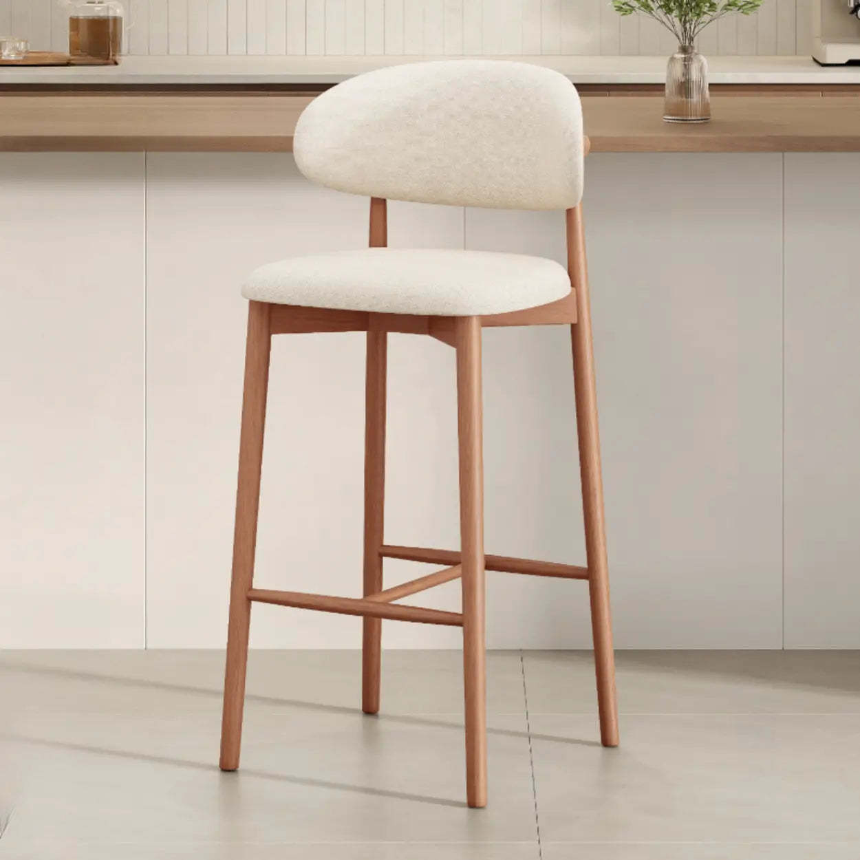 Modern Upholstered Low-Back Counter Bar Chair