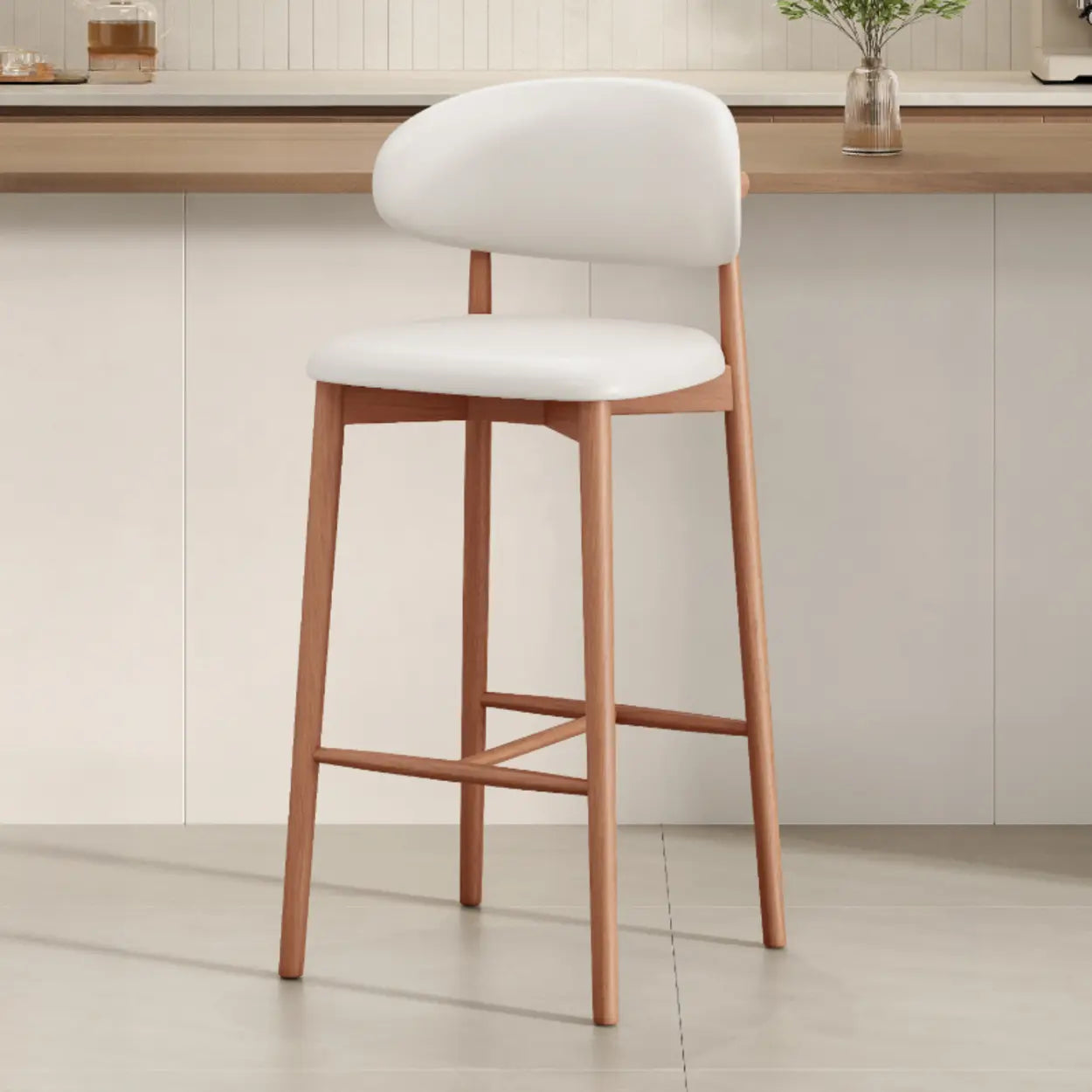 Modern Upholstered Low-Back Counter Bar Chair