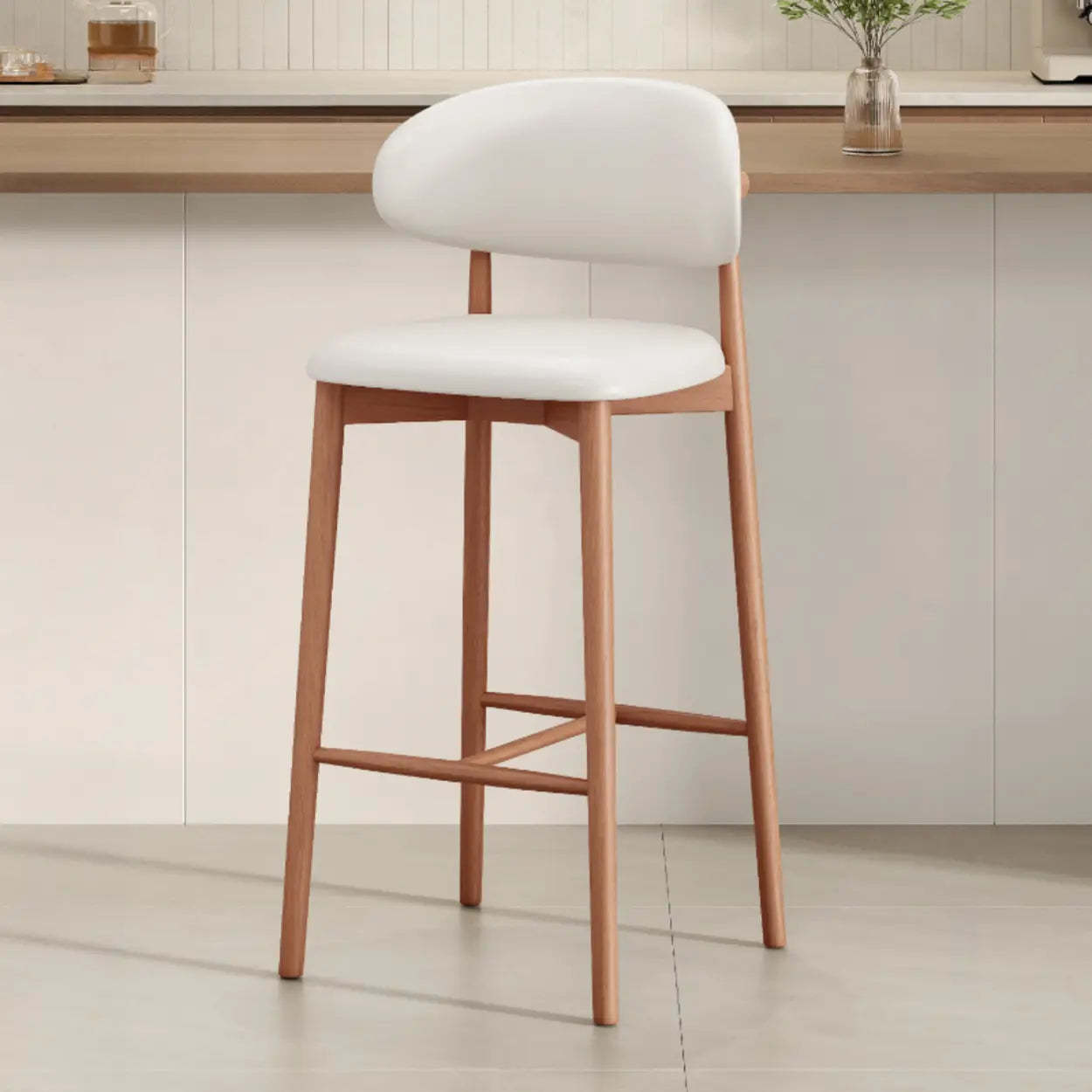 Modern Upholstered Low-Back Counter Bar Chair
