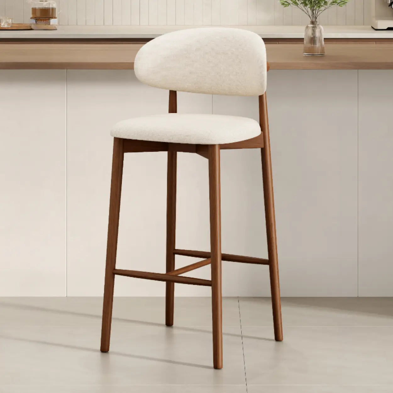 Modern Upholstered Low-Back Counter Bar Chair
