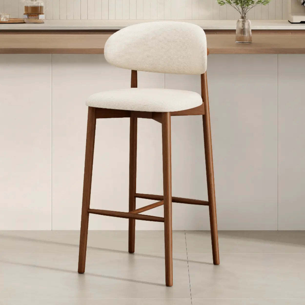 Modern Upholstered Low-Back Counter Bar Chair