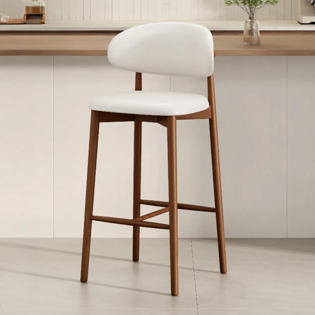 Modern Upholstered Low-Back Counter Bar Chair