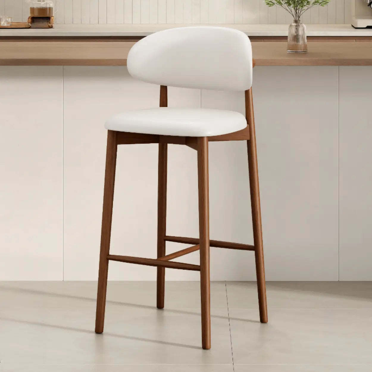 Modern Upholstered Low-Back Counter Bar Chair