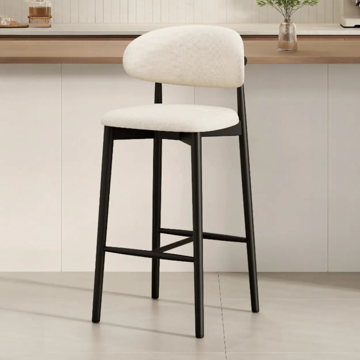 Modern Upholstered Low-Back Counter Bar Chair