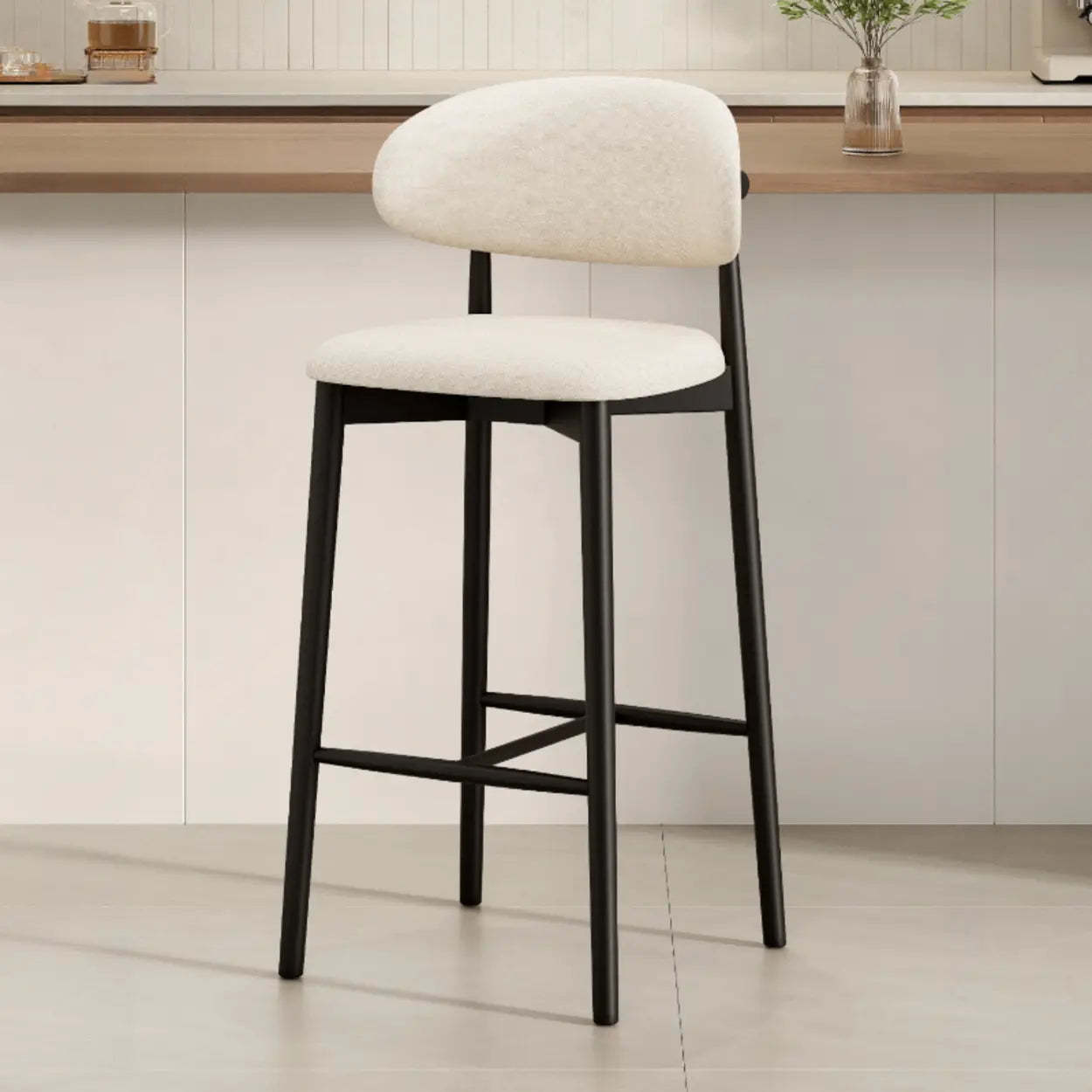 Modern Upholstered Low-Back Counter Bar Chair