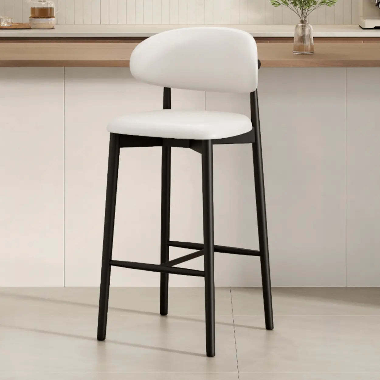 Modern Upholstered Low-Back Counter Bar Chair