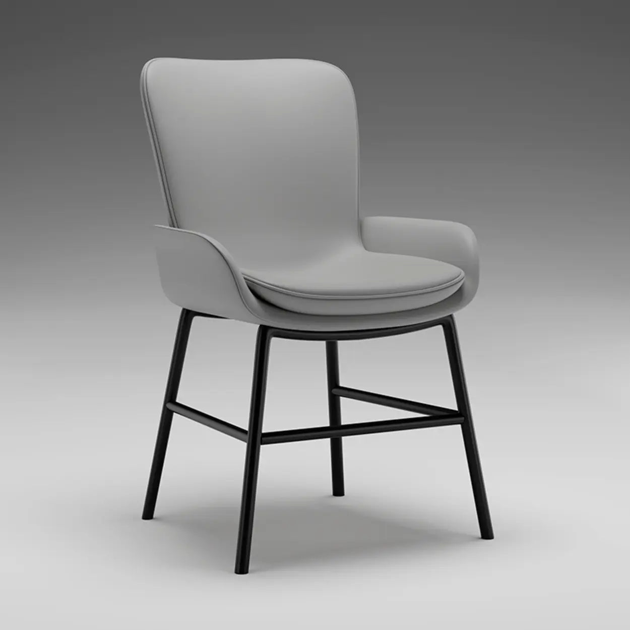 Modern Upholstered Armchair Dining Chair — Light Brown