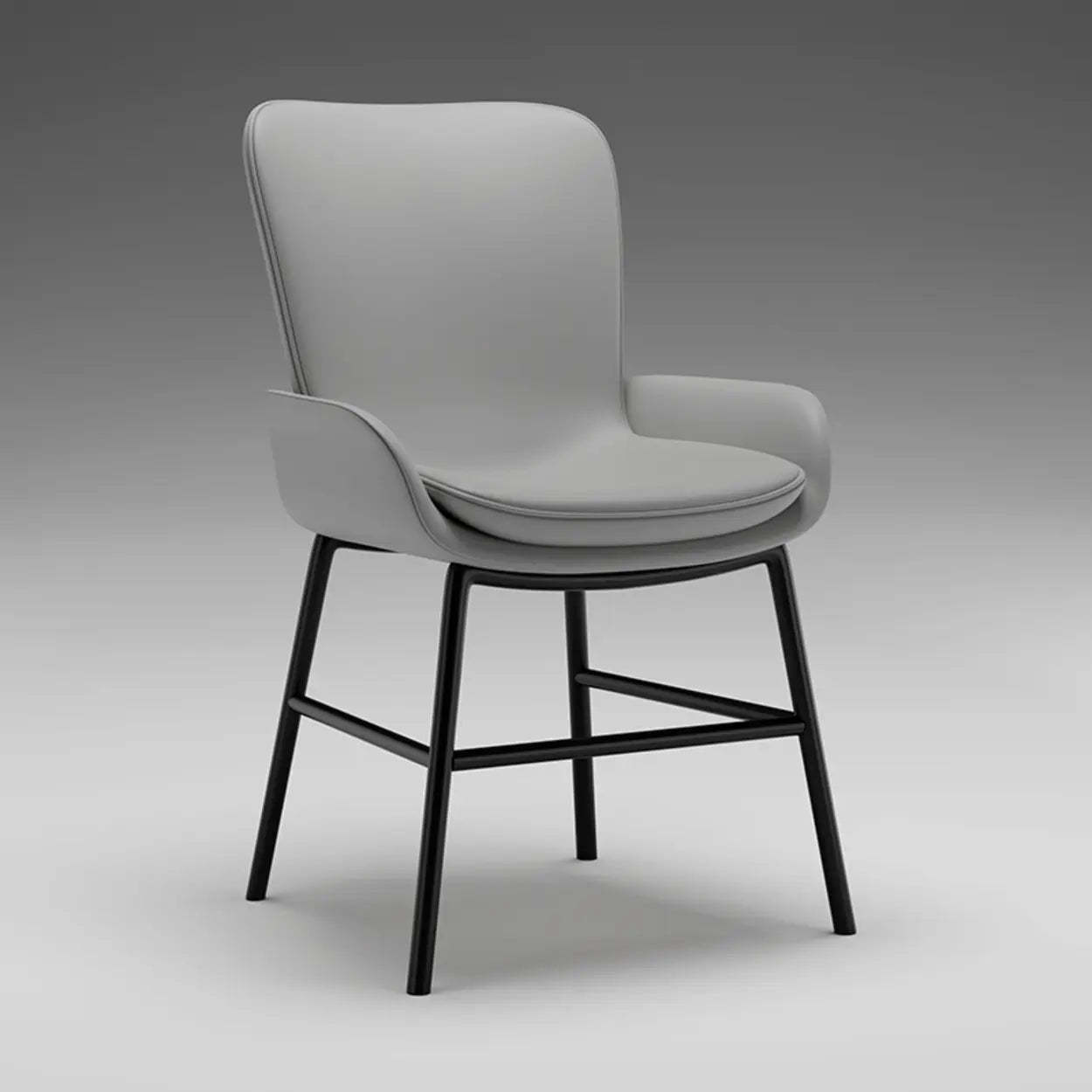 Modern Upholstered Armchair Dining Chair — Light Brown