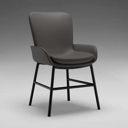 Modern Upholstered Armchair Dining Chair — Grey
