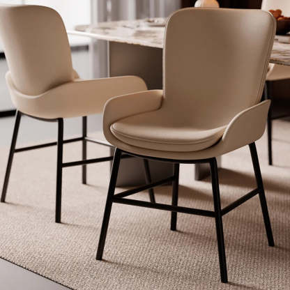 Modern Upholstered Armchair Dining Chair — Black