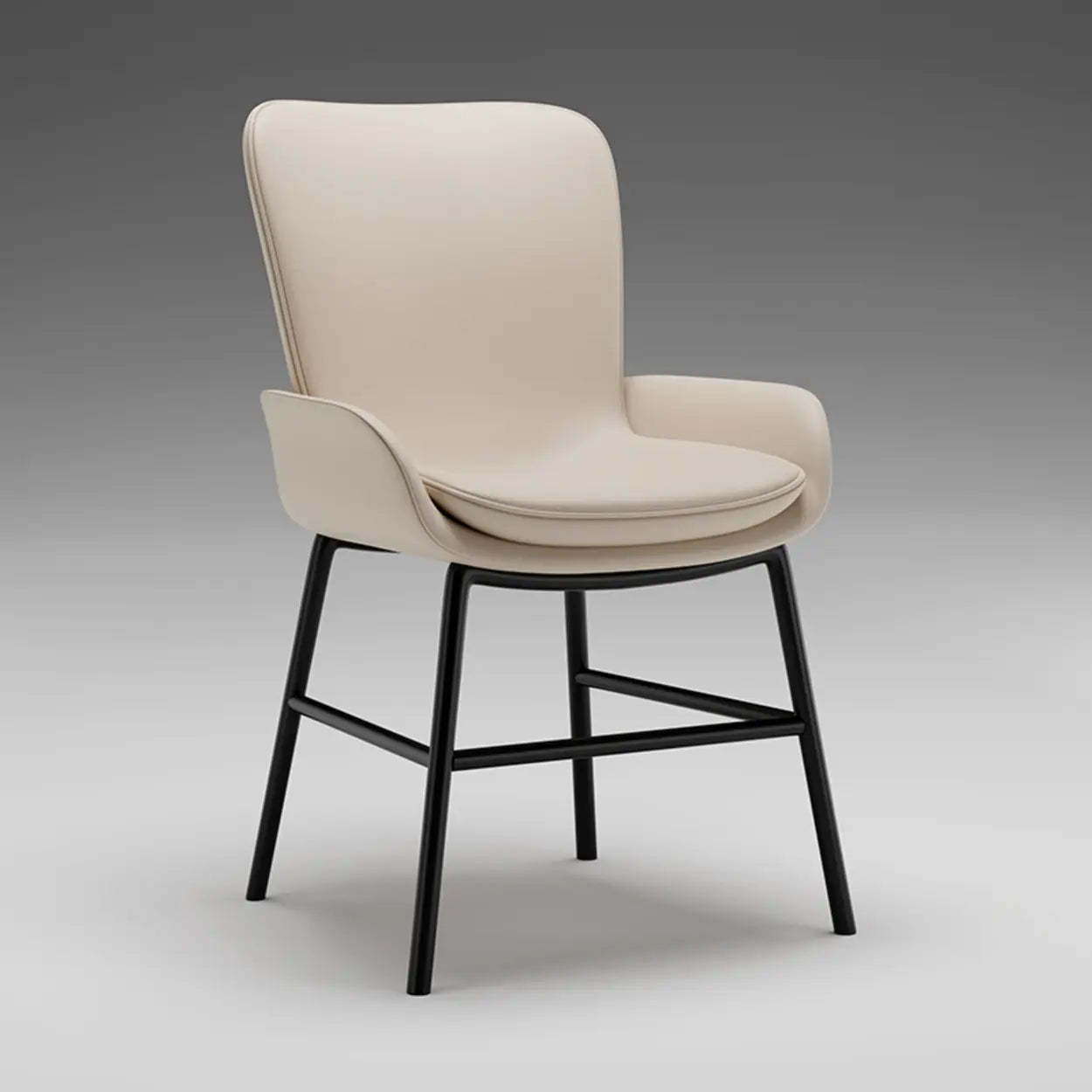 Modern Upholstered Armchair Dining Chair — Dark Gray