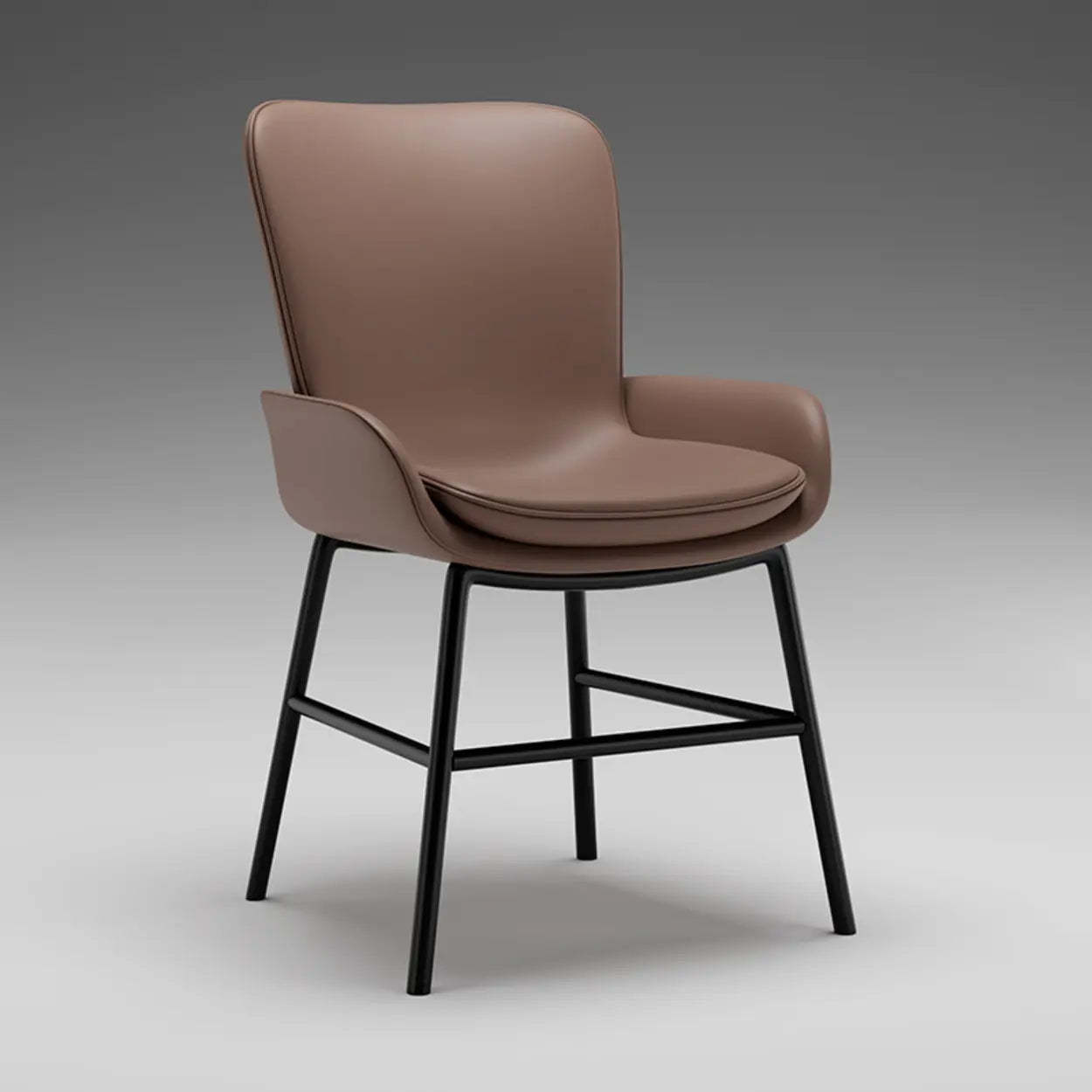 Lighom upholstered metal office chairs for dining room — Brown
