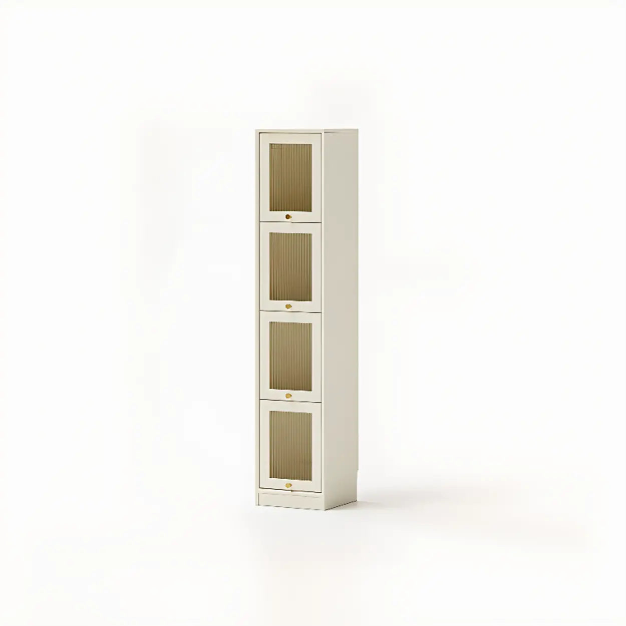 Modern Brown Vertical Tall Narrow Bookcase