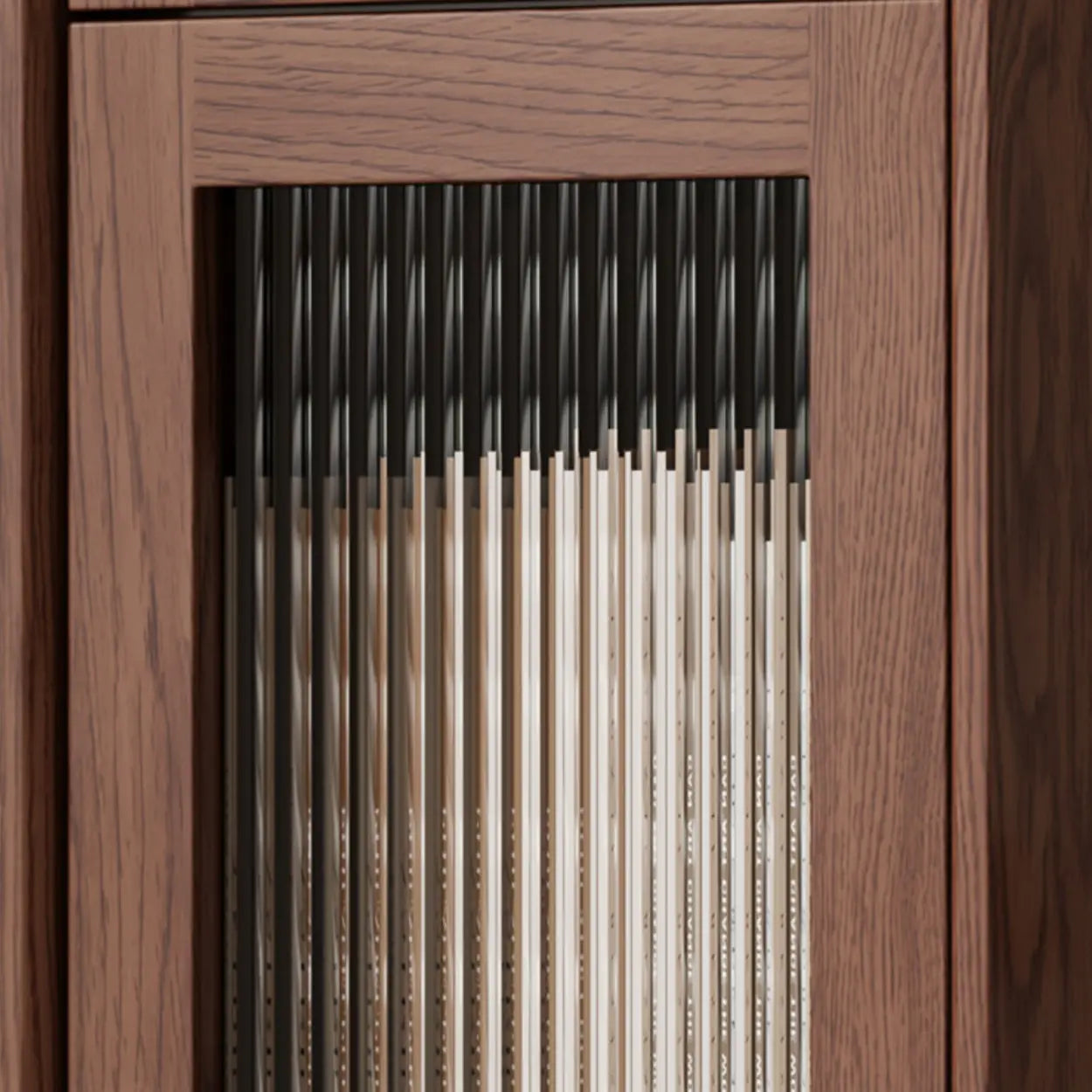 Modern Brown Vertical Tall Narrow Bookcase