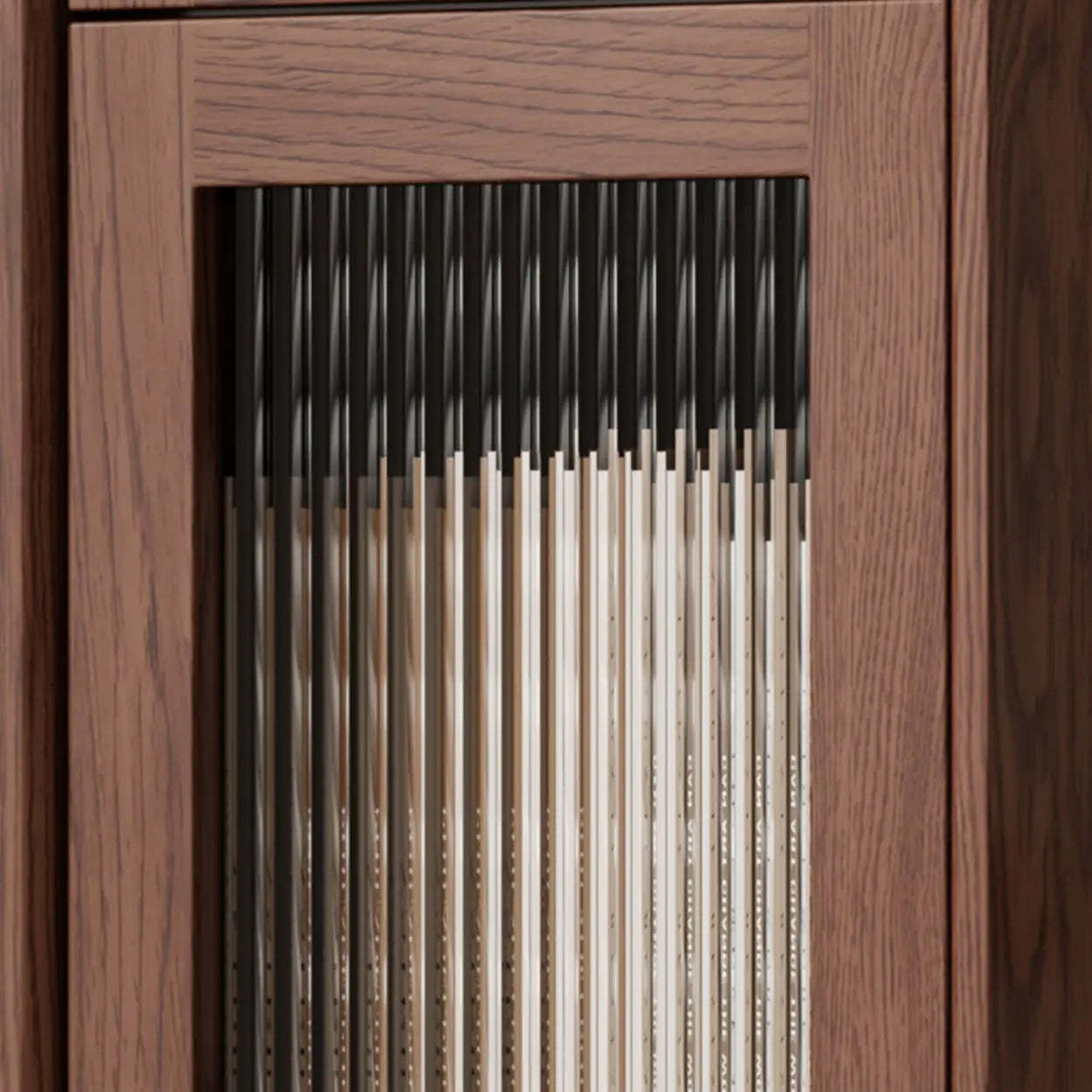 Modern Brown Vertical Tall Narrow Bookcase