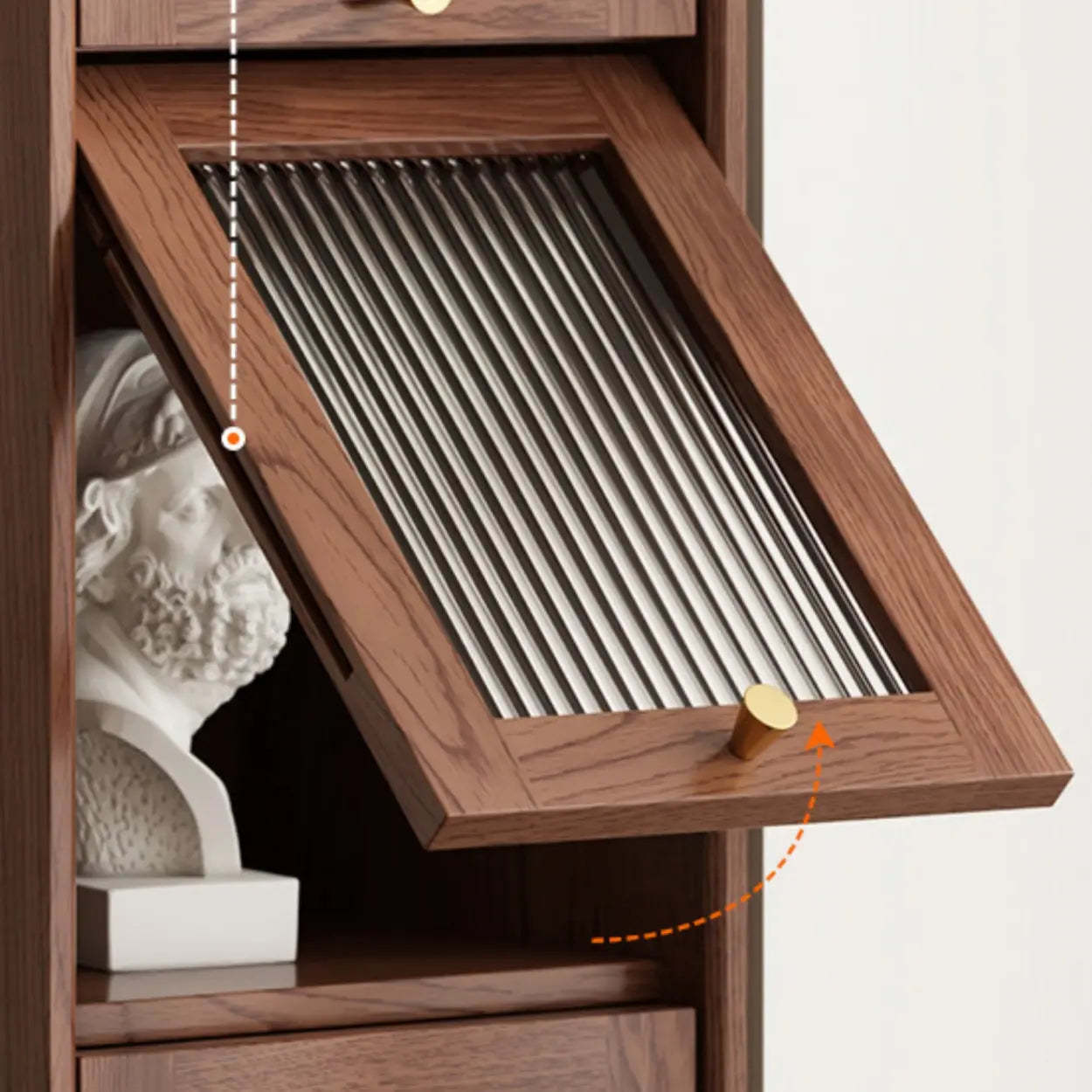 Modern Brown Vertical Tall Narrow Bookcase