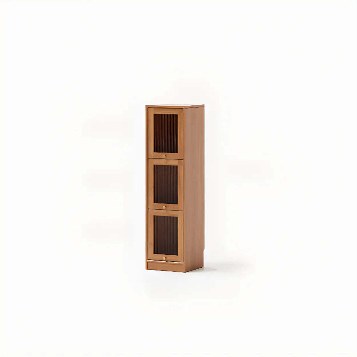 Modern Brown Vertical Tall Narrow Bookcase