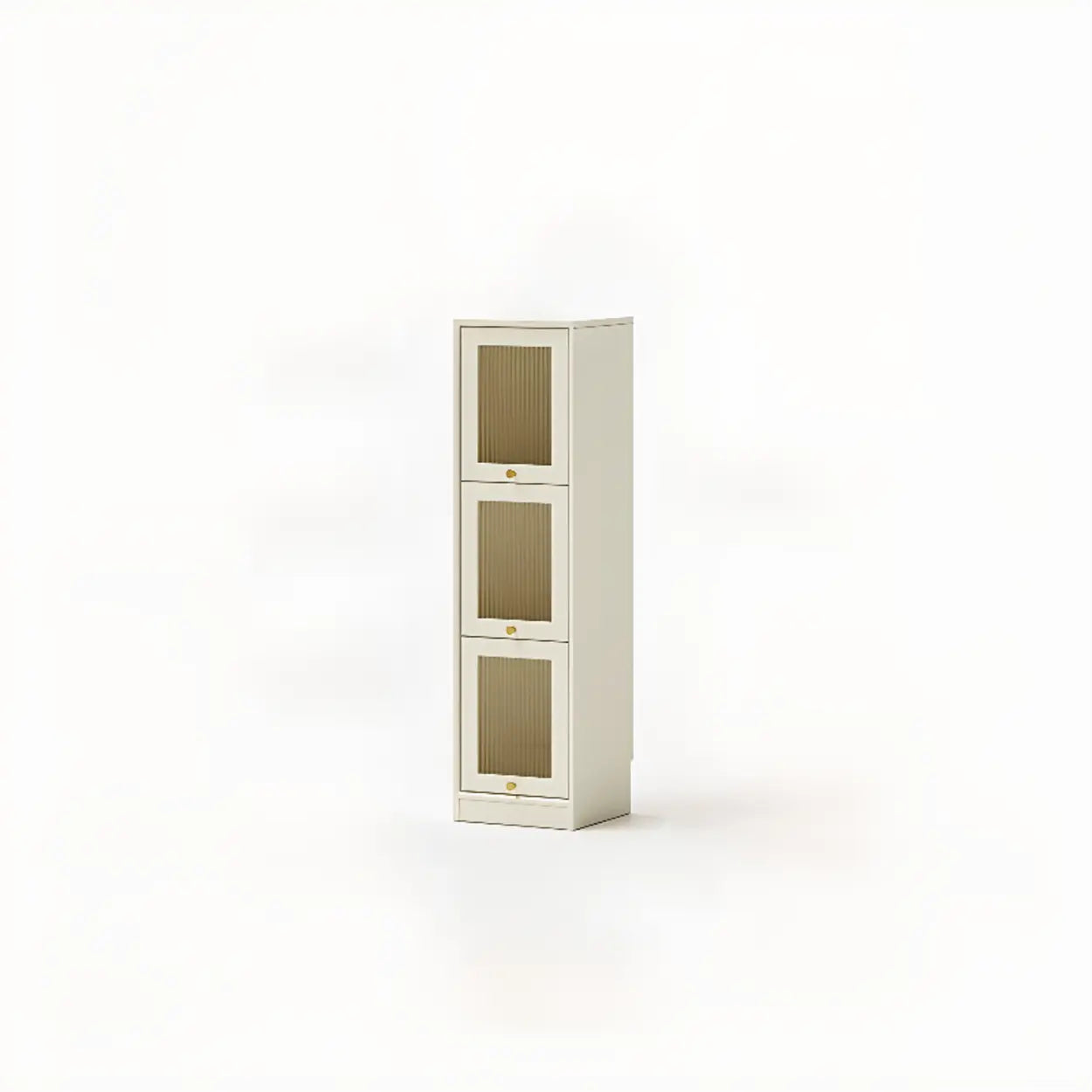 Modern Brown Vertical Tall Narrow Bookcase