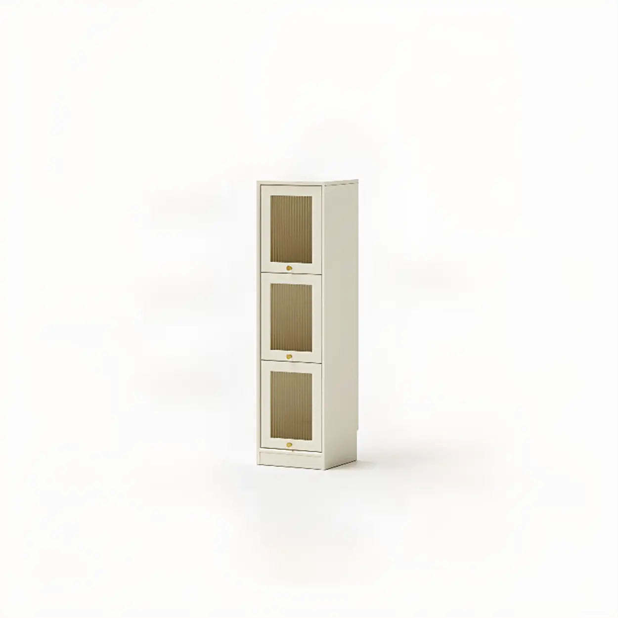 Modern Brown Vertical Tall Narrow Bookcase