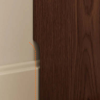 Modern Brown Vertical Tall Narrow Bookcase