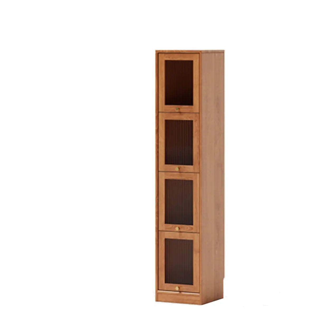 Modern Brown Vertical Tall Narrow Bookcase