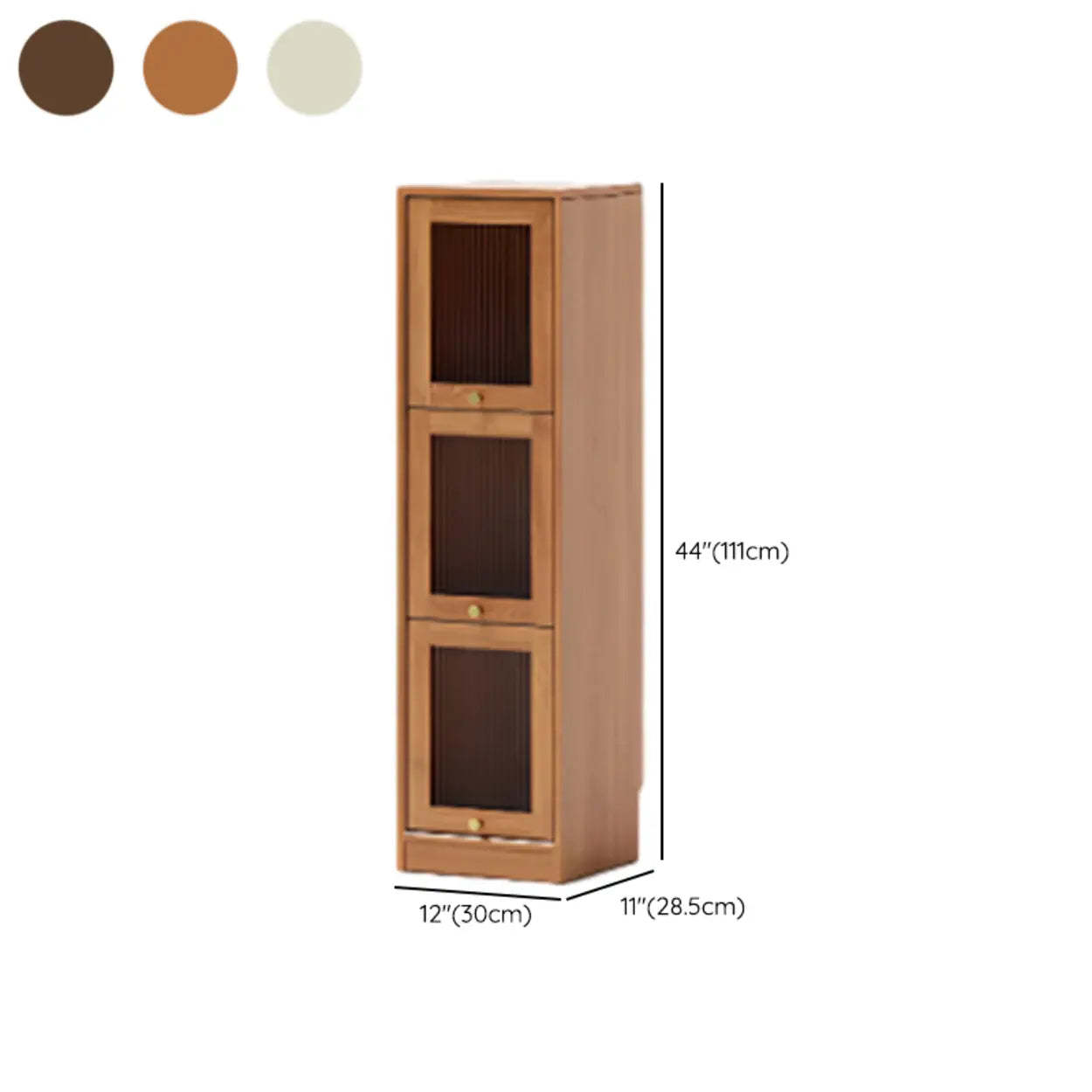 Modern Brown Vertical Tall Narrow Bookcase