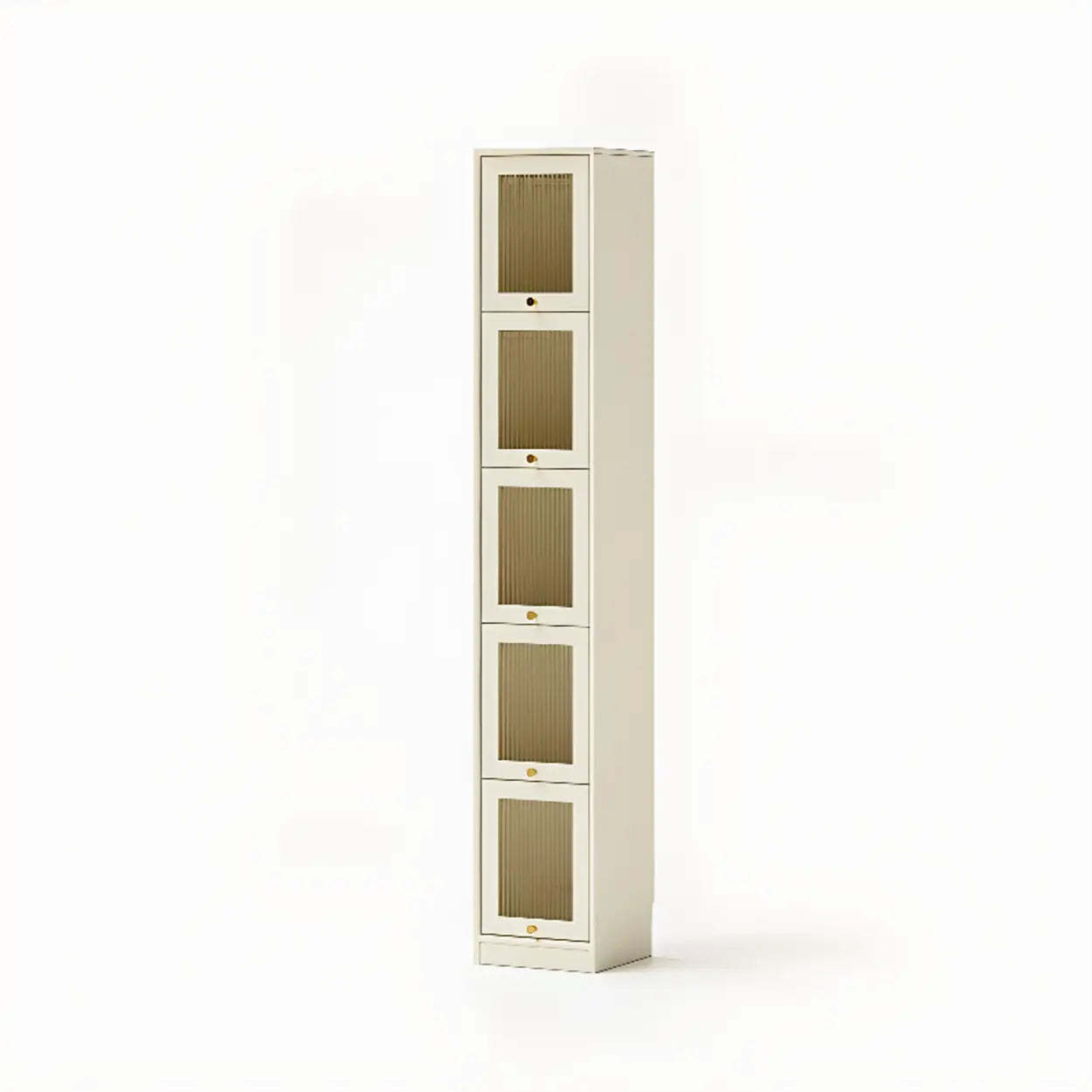 Lighom modern vertical narrow fabric bookcases — 12" L x 11" W x 71" H / White