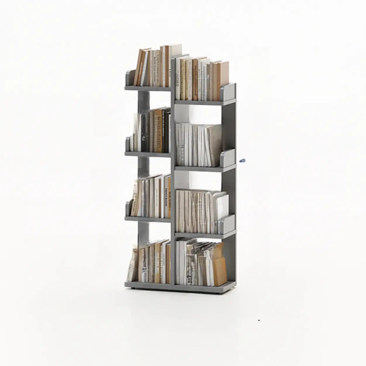 Modern Tree Tiered Wood Corner Bookshelf — Pink