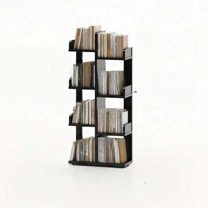 Modern Tree Tiered Wood Corner Bookshelf — Grey