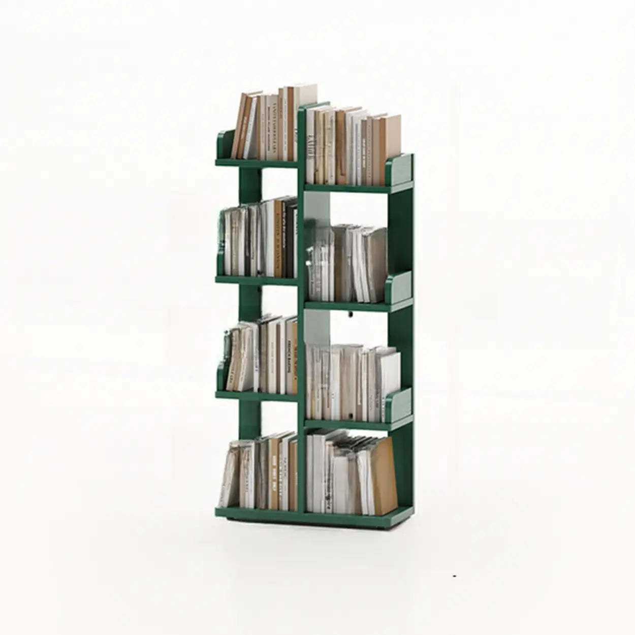 Modern Tree Tiered Wood Corner Bookshelf