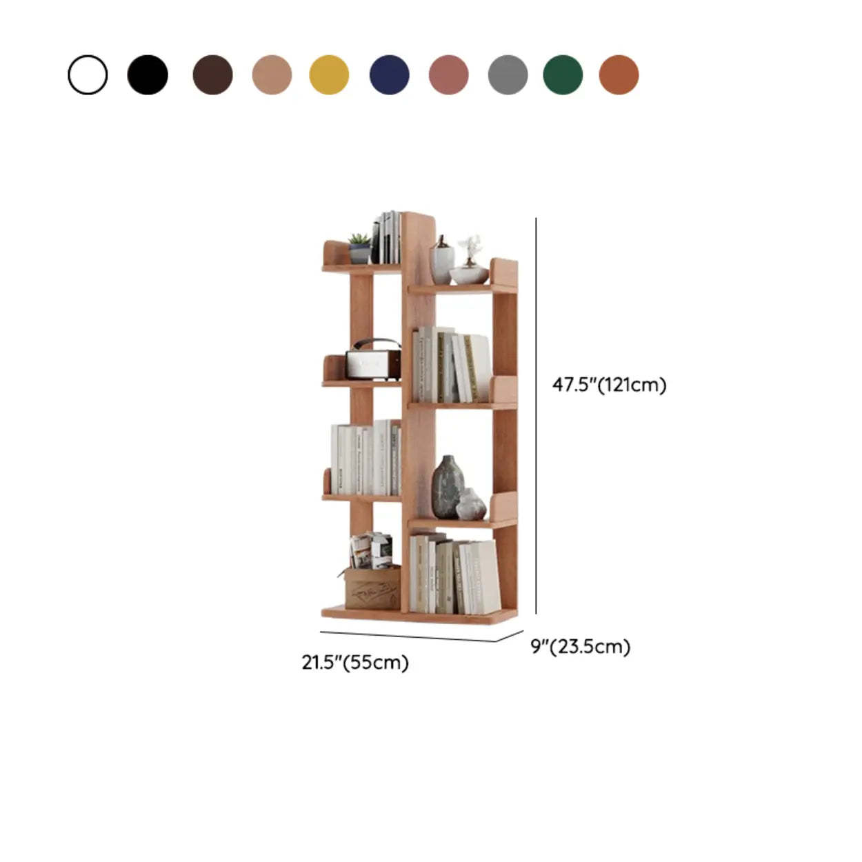 Modern Tree Tiered Wood Corner Bookshelf