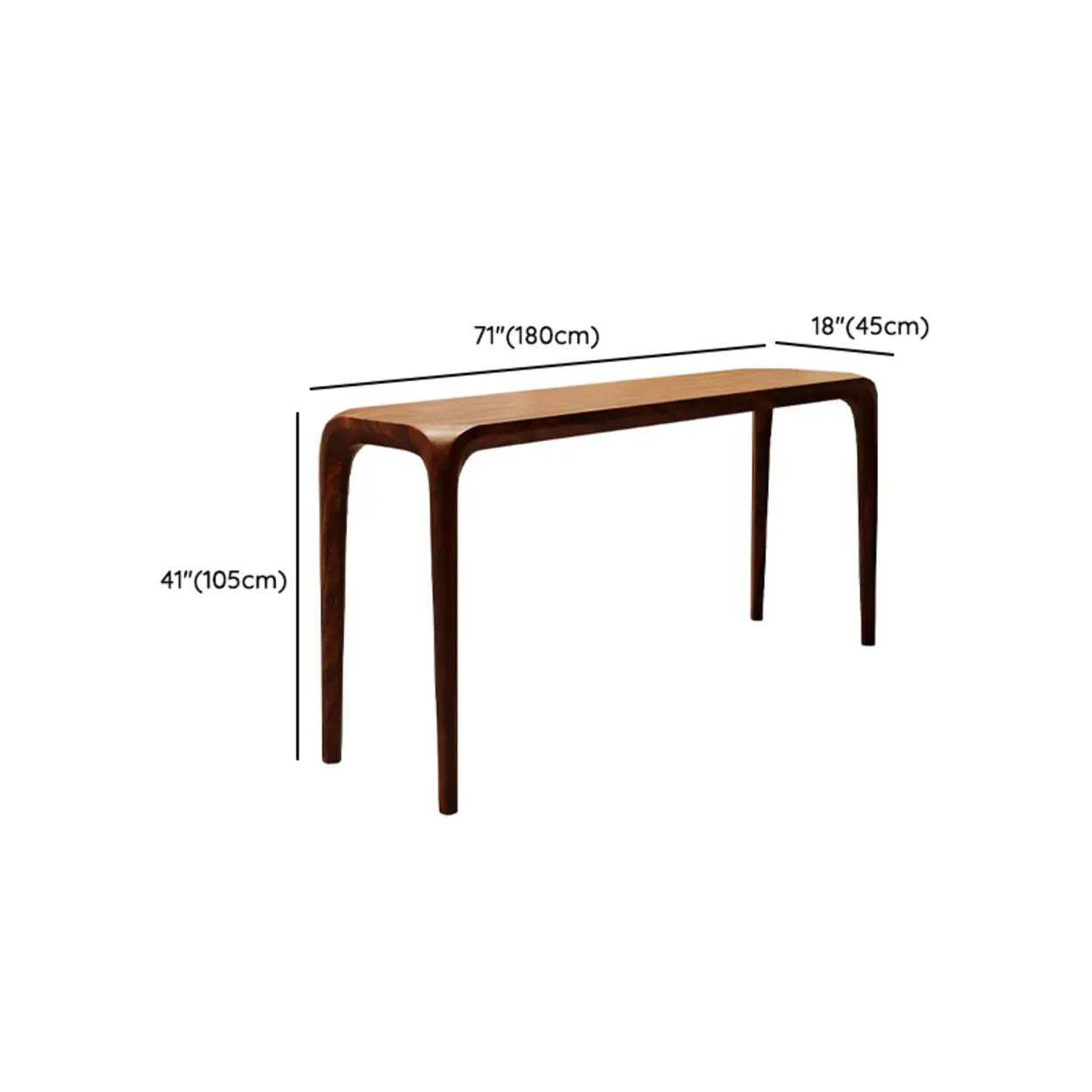 Rustic Scandinavian Slim Brown Wood Bar Table