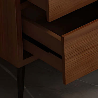 Modern Walnut Wood Large Wine Rack Cabinet — Khaki/White