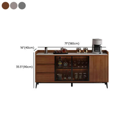 Modern Walnut Wood Large Wine Rack Cabinet