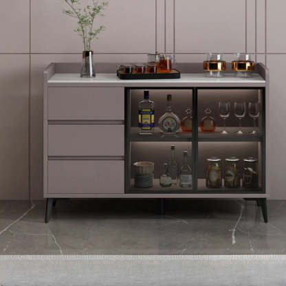 Modern Walnut Wood Large Wine Rack Cabinet — Walnut/White