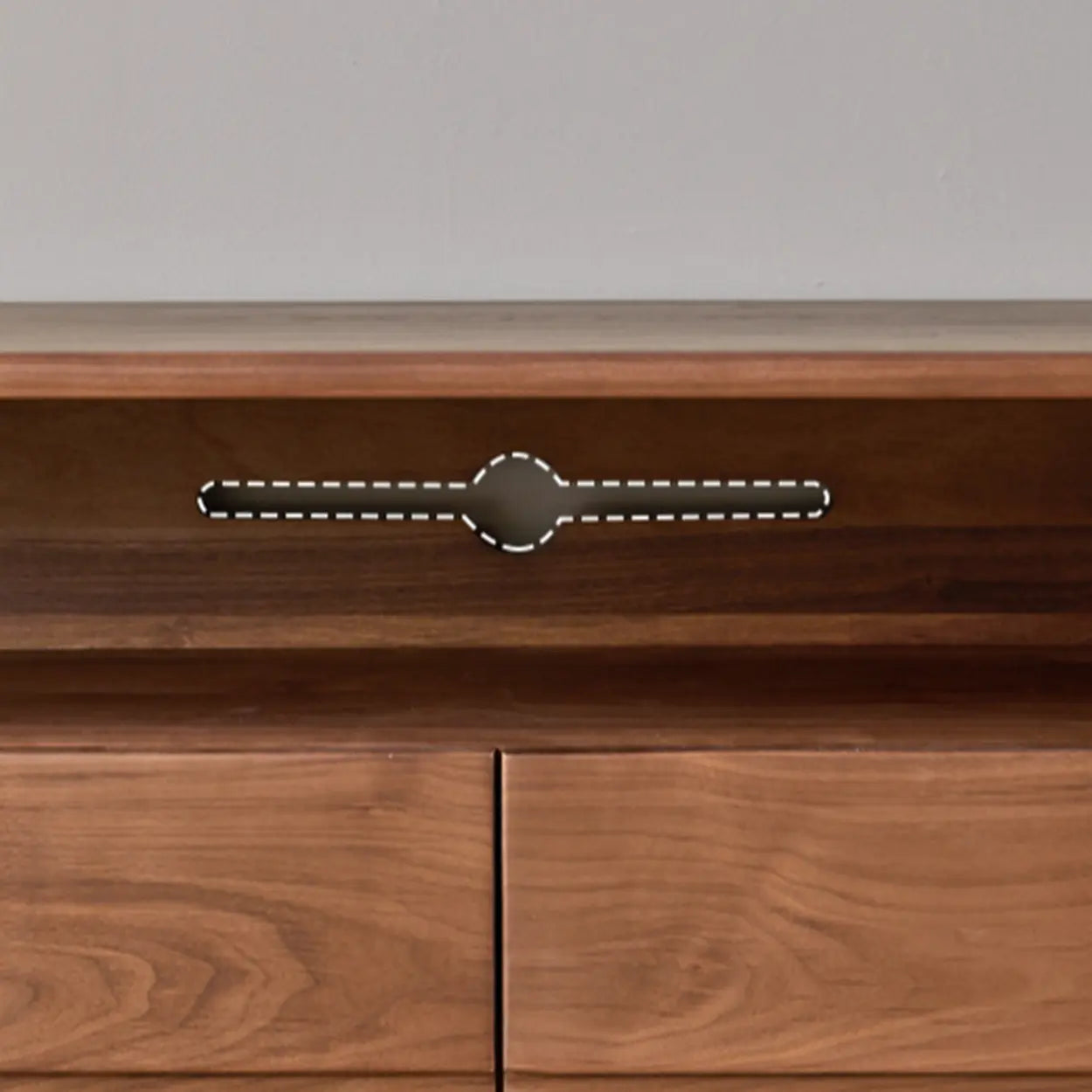 Modern Walnut Wood TV Stand with Cabinets
