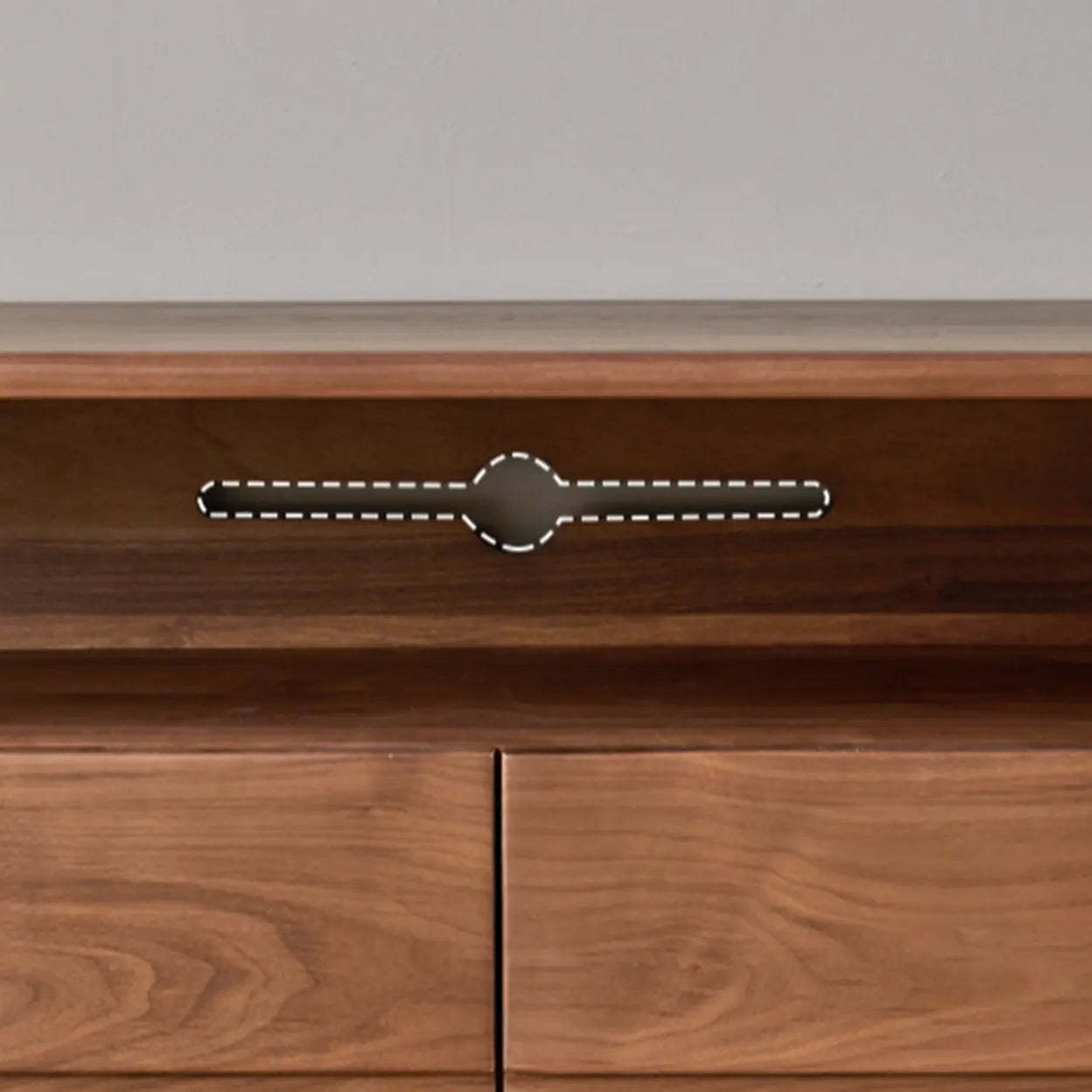 Modern Walnut Wood TV Stand with Cabinets