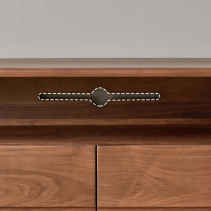 Modern Walnut Wood TV Stand with Cabinets