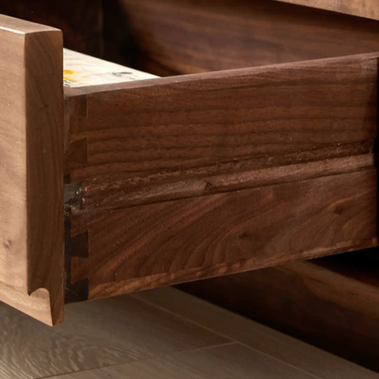 Modern Walnut Wood TV Stand with Cabinets