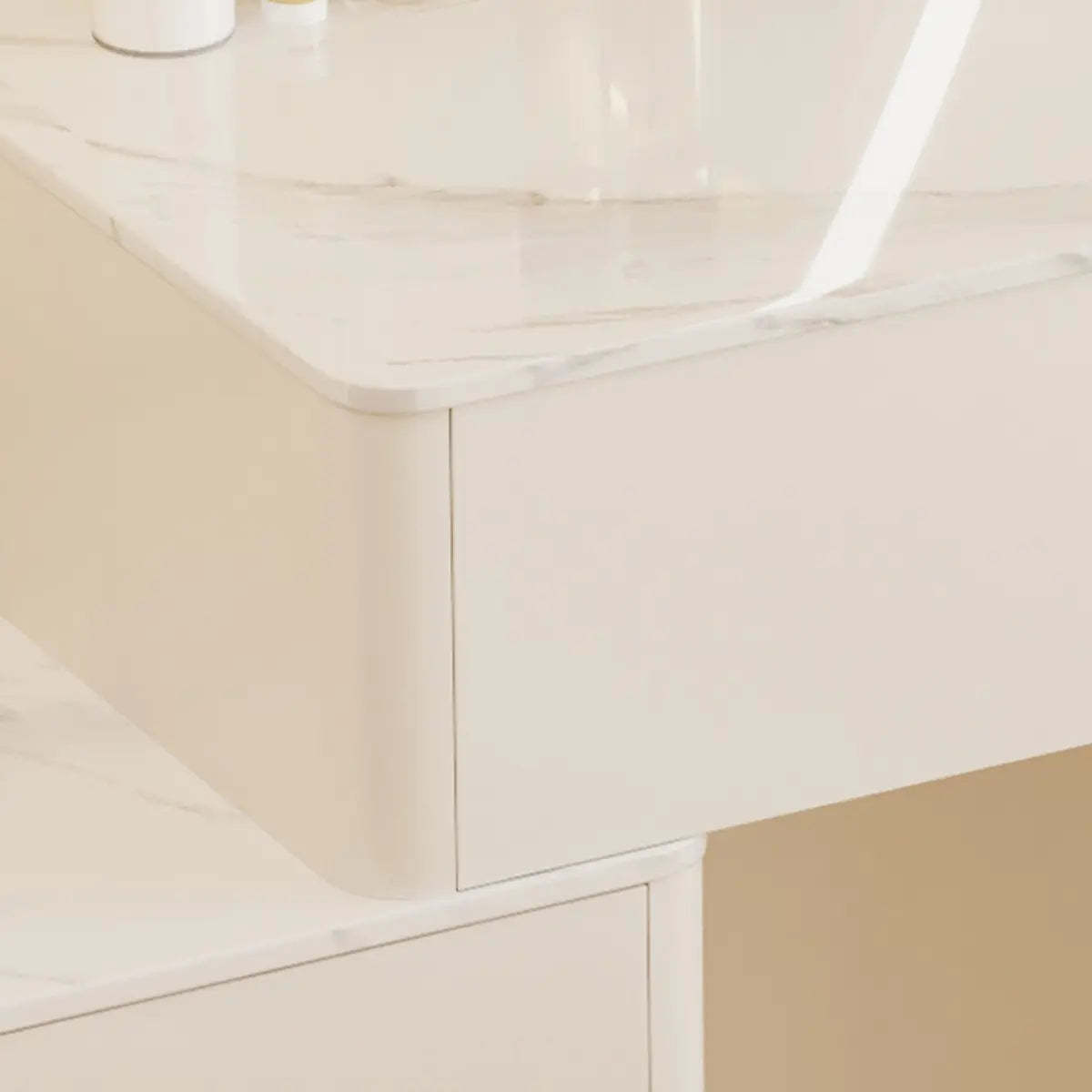 Modern Wavy White Marble LED Vanity Set