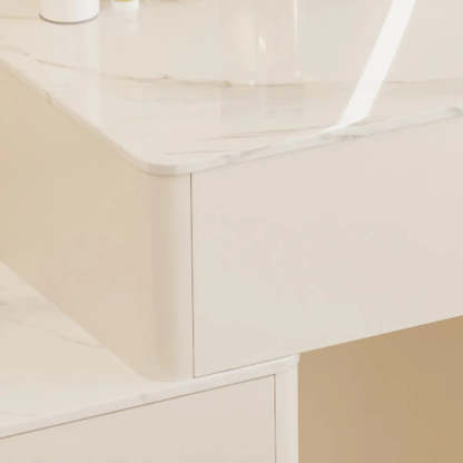 Modern Wavy White Marble LED Vanity Set