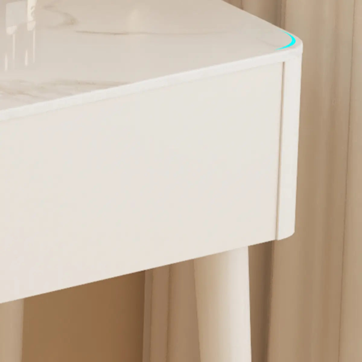 Modern Wavy White Marble LED Vanity Set