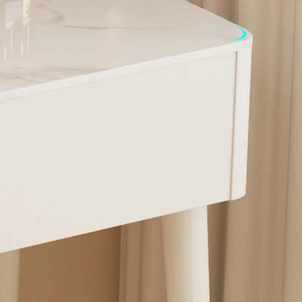 Modern Wavy White Marble LED Vanity Set