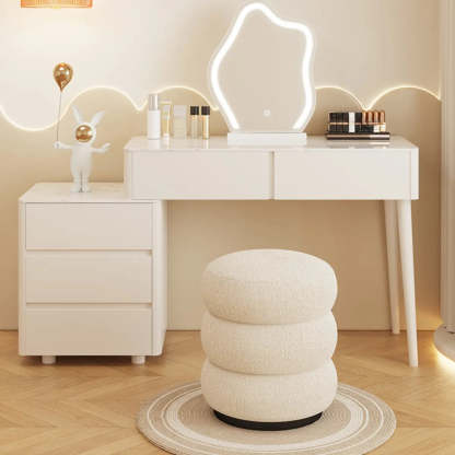Modern Wavy White Marble LED Vanity Set